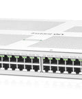 48 Port Gigabit Smart Managed Switch with 4 SFP Plus Uplinks for SMBs, Layer 2 Plus Features, front view of networking gear