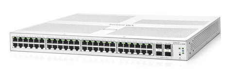 48 Port Gigabit Smart Managed Switch with 4 SFP Plus Uplinks for SMBs, Layer 2 Plus Features, front view of networking gear