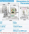 Ultra Quiet Pro Grade Sewing Machine Servo Motor With Needle Positioner And Synchronizer dimensions and technical specifications