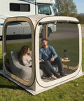 Pop Up Screen House Tent With Mosquito Net No Fuss Setup Portable Screen Room Gazebo For Patio Backyard Garden And Outdoor Events Foldable 6x6 Feet Canopy Shelter For Camping Picnics And Fun showcasing its use in a garden setting with people inside.