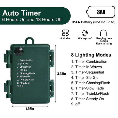Control box for Battery Operated Globe Fairy Lights 16 Feet Waterproof With Timer And 8 Modes 30 LEDs Warm White