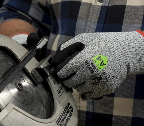 Griffin Gear ANSI A4 Liquid Repellent Nitrile Work Gloves With Foam Palm used for handling tools, 13 Gauge DuraBlend Shell, 12 Pairs Size 10 XL