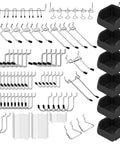 Heavy Duty 121 Piece Pegboard Hook Set With Chrome Metal Hooks Durable Pegboard Organizer Kit For Garage Or Shop Includes Pegboard Bins