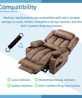 Dead Nuts Reliable Recliner Extension Springs Four Point Seven Five Inch Heavy Duty Replacement Parts, compatible with Lane and Action recliners.