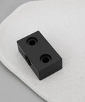Black aluminum nut block for Two Pack 8mm Lead Screw Nut Block For OpenBuilds 3D Printer Workstations, front angle view.