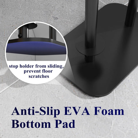 Anti-slip base detail of Free Standing Toilet Paper Holder Stand With Rustproof Metal Construction For Four Rolls