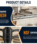 5-Tier Wire Shelf Storage Rack In Black, Heavy-Duty Steel, 36 x 14 x 72 Inch, Handles Up To 250 Lbs Per Level, 1250 Lbs Total Capacity, Perfect Kitchen Or Garage Organizer For Real Go-To Storage Power with M-shaped mesh and NSF-certified frame