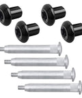 Door Hinge Pin Repair Kit With Anti Rust Nuts For 2007 2018 Jeep Wrangler with steel pins and black nuts
