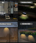 Various installations of Solar RV Step Lights For Camper And Trailer, No Wire LED Stair Light Strip, IP65 Waterproof.