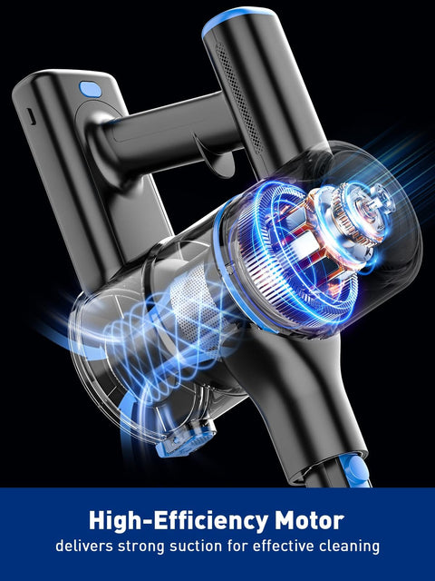 Cordless Vacuum Cleaner With 8 In 1 Versatility Beast Mode suction high-efficiency motor detail with LED display feature