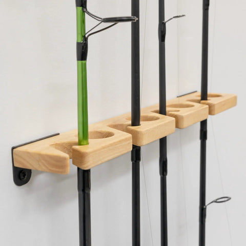 Stillwater Fishing Pole Holders For Garage Wall And Ceiling Storage Rack Holds 8 Rods Or Combos Up To 40 Lbs In Solid Wood