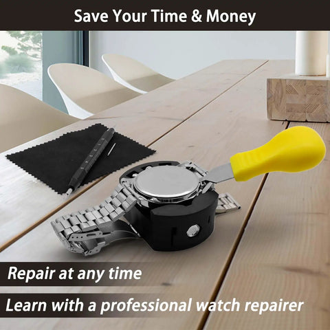 All In One Pro Grade Watch Repair Kit With Carrying Case And 145 Piece Tool Set Including 60 Watch Batteries, Link Removal Tool, Case Opener