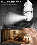 Light Bulb Security Camera With 1080P Full HD, 360 Degree Panoramic View, infrared night vision, connected to smartphone app