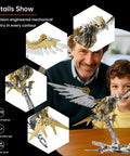 3D Metal Model Kit For Adults And Teens Do It Yourself Mechanical Puzzles Assembly Models For Home Office Decor Gift Yellow Finish