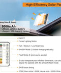 Image showing high-efficiency solar panels with remote control for Six In One Solar Outdoor Spotlights With 6W 6V Panel IP66 Waterproof Landscape Lights Auto On Off Three Color Temps 2700K 4000K 6500K Three Brightness Levels Flash Or Smooth Modes 56ft Cord For Garden Path Yard Patio Lighting Delivers A Sweet Yard Glow.