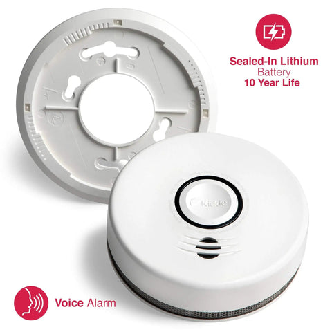 Smoke And Carbon Monoxide Detector With 10 Year Battery And Voice Alert Interconnected Combo Alarm For Your Home Safety Photoelectric Smoke Sensor And CO Detection 85 Decibel Alarm Keeps Working In Power Outages