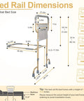 Dimensions of Heavy Duty Bed Rail For Seniors With Non Slip Ergonomic Handle And Handy Storage Pocket Swivel Bed Cane