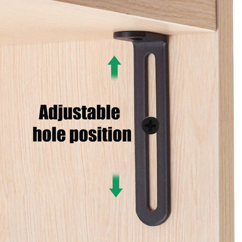 Rock Solid Heavy Duty L Brackets 12 Pack Black Steel Corner Supports 2X1X0.5 Inch adjustable hole position detail