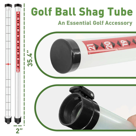 Long Reach Golf Ball Retriever With Shag Tube And Easy Release, 35.4 Inch Practice Ball Picker, close-up of tube and end cap
