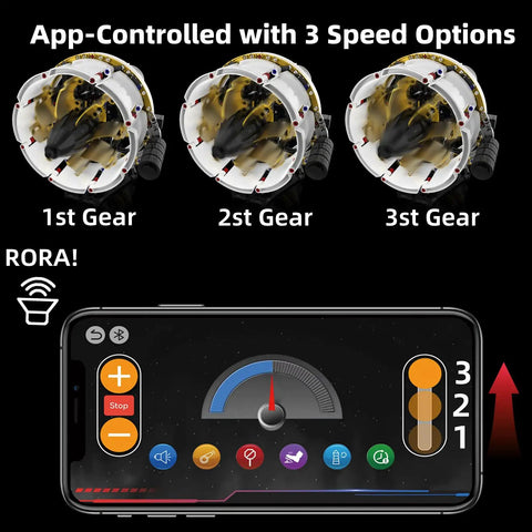 Jet Engine Kit With Motor And LED Light Turbofan Engine Building Set 564 Pieces Visible control app on smartphone screen