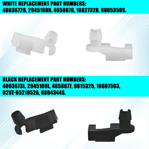 Door Lock Rod Clip Kit For Trucks And SUVs, Heavy Duty Nylon Push Clips For Door Handles And Hood Latch, Left And Right Tailgate Lever End Retainer Clips, Durable Car Accessories Replacement Set, white and black clips