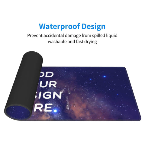 Custom Large Desk Pad With Photo And Text Personalization Non Slip Mouse Mat For Computer And Office Upload Your Picture Or Logo Extra Large 12In By 31In Durable Rubber Surface For Smooth Glide, waterproof design.