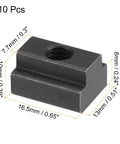 M6 Thread T Slot Nuts Alloy Steel Black Oxide Finish Grade 8.8 For Quick Clamp Fixtures And Furniture 10 Pcs, dimensions shown