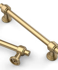 10 Pack 5 Inch Champagne Bronze Cabinet Pulls for Kitchen Cabinets and Cupboards 128mm Handles Hardware showcasing brushed finish