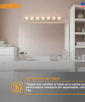6-Lamp Wall Mounted Vanity Light Fixture In Brushed Nickel Finish, 36 Inch Wide, E26 Medium Base Sockets in a modern bathroom