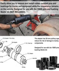 Man using Leaf Spring Pin And Bushing Adapter Service Kit Remover And Installer Tool Set For Heavy Duty Trucks And Equipment Pro Grade Maintenance Kit For Fleet Mechanics And Auto Shops