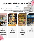 Automatic Cake Decorating Machine Buttercream Spreader Birthday Cake Smoother Commercial Bakery Tool in various settings like workshops and shops.
