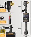 50 Amp RV Surge Protector With 6150 Joules, 3.8 Inch Display, waterproof cover, anti-theft lock, UL certified.