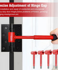 4 In 1 Door Hinge Adjustment Tool Kit For Precise Hinge Gap Alignment In Residential And Commercial Installations And Repairs With Upgraded Hinge Gap Adjusting Wrench in use on a door hinge