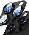One Piece Armor Camera Lens Protector For iPhone 16 Pro Max 16 Pro 15 Pro Max 15 Pro 14 Pro Max 14 Pro Aluminum Alloy Black Titanium