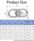 Product size chart for 2 Pcs M4 Bearing Swing Swivel 360 Degree Rotation Stainless Steel Hanging Accessory