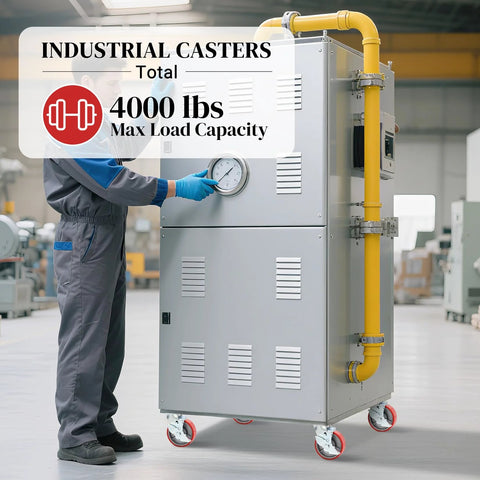 Industrial system on Heavy Duty 6 Inch Plate Caster Wheels 2400 Lbs Total Load Silent Polyurethane On Steel Hub For Tool Carts And Workbenches