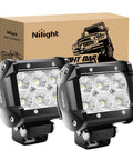 Led Pods 2 Pack 18W 1260LM Flood Off Road Lights for Trucks SUVs ATVs UTVs Vans Boats with rugged design and durable aluminum