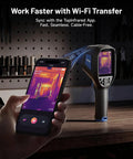 3.5 Inch Dual Lens Thermal Imaging Camera With 512 X 384 TISR Resolution, 2MP Visual Light Camera, handheld in workshop with phone app