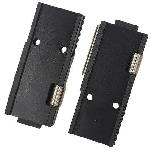 Heavy Duty 2 Pcs Set Of 8 Core Ribbon Fiber Holder Sheath Clamps And Chucking Jigs, black metal adjustable design.