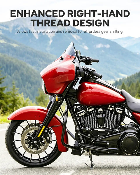 Shift Linkage And Levers For Harley-Davidson Touring Softail Dyna Road King Electra Glide Trike 1986-2026 Black CNC Machined 6061 Aluminum Rust-Resistant Performance Upgrade, right-hand thread design