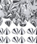 100-pack silver 8 mm bullet spike cone studs with flat backs for clothing and DIY crafts
