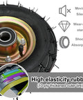 Heavy Duty Swivel Casters Set Of 4 For Outdoor Carts And Workbenches Featuring Beefy Steel Plates And Pneumatic Rubber Tires showing high elasticity rubber tire.