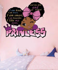 Totally Inspiring Girls Quote Wall Decal For Bedroom And Playroom Decor Pink Room Sticker with cartoon girl and empowering words