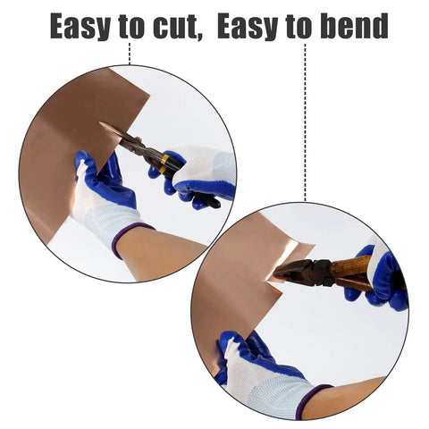 Easy to cut and bend Premium Copper Flashing Roll 99.95 Percent Pure Copper 2 Inch Wide By 10 Feet Long 24 Gauge 0.5mm Thick