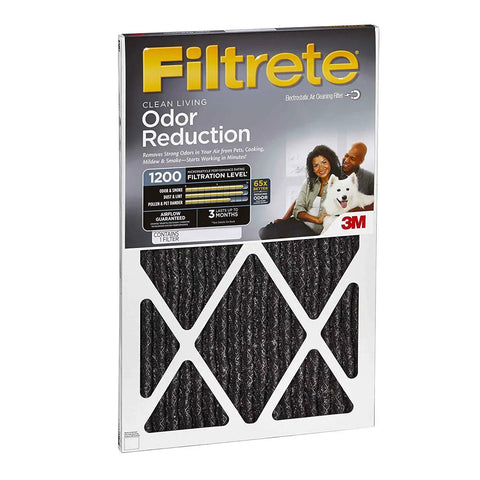 Air Filter 20x25x1 MPR 1200 MERV 11 Allergen Defense Odor Reduction Pack Of 4 box with activated carbon layer
