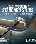 Get This Awesome 2 in 1 Dual Shoe Conduit Bender For Quick EMT And Rigid Pipes with ½" EMT and ¾" EMT standard stubs.