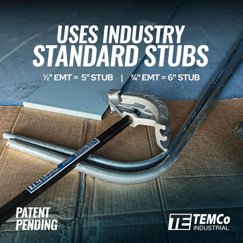 Get This Awesome 2 in 1 Dual Shoe Conduit Bender For Quick EMT And Rigid Pipes with ½" EMT and ¾" EMT standard stubs.