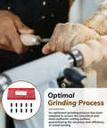 Heavy Duty 10 Pack 8.9 Mm Round Carbide Cutting Inserts For Indexable Lathe Tools in use on a wood lathe with shavings.