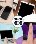 50 Pack Ultra Slim Webcam Covers Universal Laptop Phone Tablet Camera Slider Blocker on devices for privacy protection.