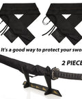 Two Piece Sword Bag Set With Straps 50 Inch Long Katana Cover And Sword Carrying Case visible in black on white background